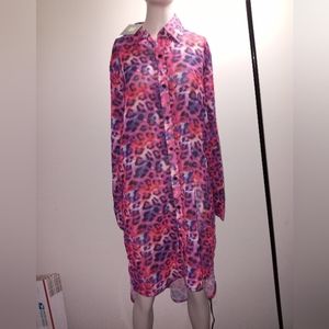 Lucky and blessed long sleeve leopard print dress size small